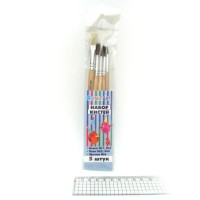 Набір з 5 пензликів: №1 та №3 білка круглі, №2 та №4 щетина круглі, №6 щетина пласка, ТМ J. Otten