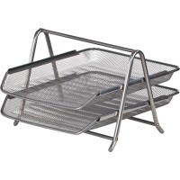 Лоток «2 в 1» для паперів 29,5х35х21 см металевий сріблястий, ТМ Buromax