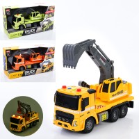 Екскаватор 25 см 1:16 інерційний зі звуком, світлом та рухомими деталями, на батарейці, в асортименті, у коробці 32,5х17,5х13 см