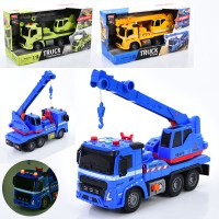 Підйомний кран 25 см 1:16 інерційний зі світлом, звуком та рухомими деталями, на батарейці, в асортименті, у коробці 32,5х17,5х13 см