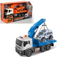 Евакуатор 24 см інерційний зі звуком та світлом та машинка 10 см, на батарейці, в асортименті, у коробці 33х17,5х13 см.