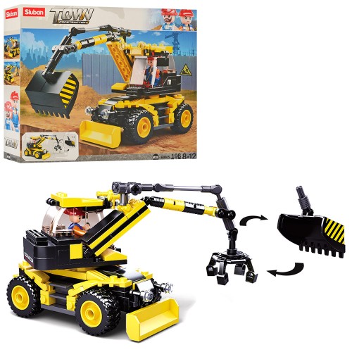 Конструктор «Евакуатор та бульдозер» 15,9 см на 196 деталі, у коробці 29х24х5,5 см, SLUBAN