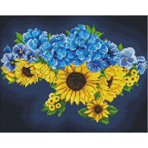 Набір з алмазною мозаїкою «Квітуча Україна» 40х50 см, ТМ Ідейка