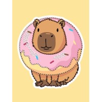 Картина за номерами з алмазною мозаїкою «Солодка капібара» 15x20 см, ТМ Ідейка