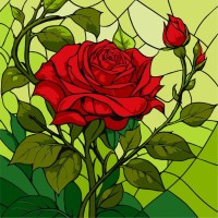 Картина за номерами «Вітраж. Троянда» 30х30 см, ТМ Ідейка