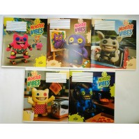 Зошит на 12 аркушів у косу «Вайбові монстри» №2649, ТМ Brisk