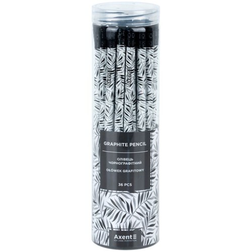 Олівець графітний «Black Leaves» HB, у тубусі, ТМ Axent