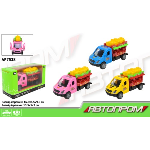Машина «Вантажівка» з дверима що відчиняються, в асортименті, у коробці 16,5х9,5х6,5 см, Автопром