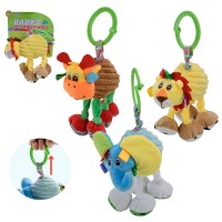 Підвіска-брязкальце на ліжечко чи візочок з тактильними частинами, в асортименті, на планшетці 14,5х14,5 см