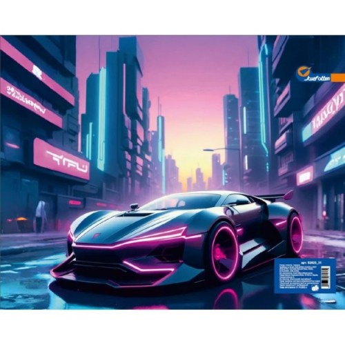 Папка-портфель «Car neon» А4 з ручками на блискавці, ТМ J.Otten