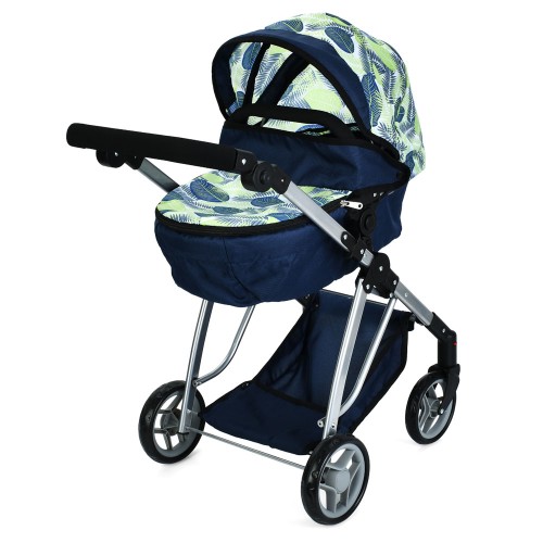 Коляска-трансформер для ляльки 61х40х74 см металева з люлькою 52х29х12 см, регульованою ручкою з EVA та кошиком, у коробці 35х44х16 см