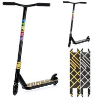 Самокат 2-колісний трюковий на алюмінієвий+сталевій рамі, HIC, колеса ПУ 100 мм алюмінієві, кермо 87-46 см, підніжка 37-11 см, в асортимент