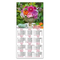 Календар третинка «Букет» 20х42,5 см