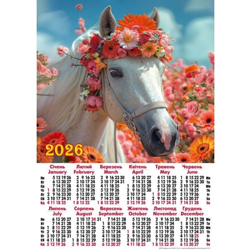 Календар «Квітковий коник» А2