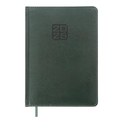 Щоденник датований «BRAVO 2026» A5 на 336 сторінок з обкладинкою зі шкірзаму, зелений, ТМ Buromax