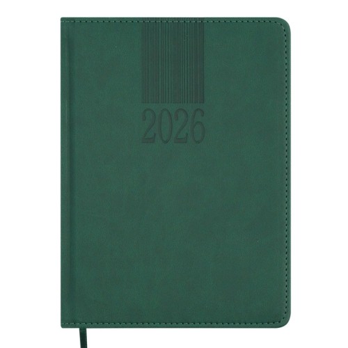 Щоденник датований «CODE 2026» A5 на 336 сторінок з обкладинкою зі шкірзаму, зелений, ТМ Buromax