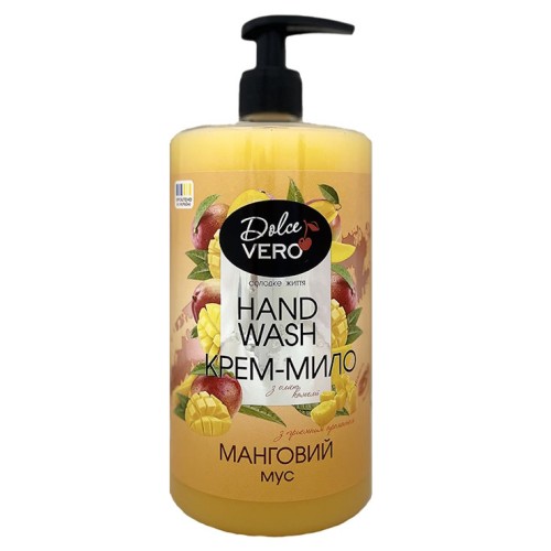 Крем-мило «Манговий мус» з дозатором 1000 мл, ТМ Dolce Vero