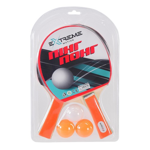 Набір для настольного тенісу: 2 ракетки та 3 м'ячики, під слюдою