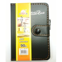 Блокнот А7 на 90 аркушів у лінію на кнопці з обкладинкою зі шкірзаму