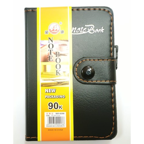 Блокнот А7 на 90 аркушів у лінію на кнопці з обкладинкою зі шкірзаму