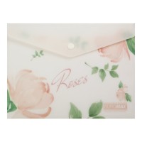 Папка-конверт «ARABESKI» А5 на кнопці матова напівпрозора, коралова, TM Buromax