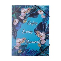 Папка пластикова «EXOTIC» В5 на гумках, блакитна, ТМ Buromax