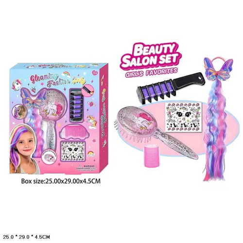 Дитяча косметика: прядки, гребінець та аксесуари, у коробці 25х29х4,5 см