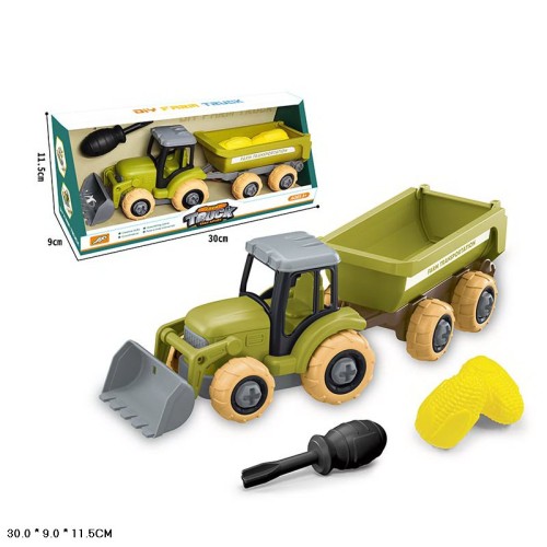 Ігровий набір: трактор та інструменти, у коробці 30х9х11,5 см