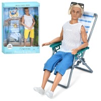 Лялька-хлопчик 30 см з шезлонгом, в асортименті, у коробці 25х36,5х6 см