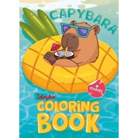Розмальовка зі стікерами «Капібара на канікулах» на 16 сторінок з м`якою обкладинкою 21х29 см, ТМ Ідейка