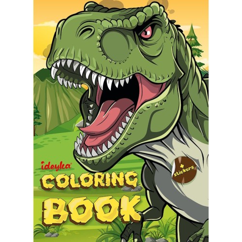Розмальовка зі стікерами «Світ хижих динозаврів» на 16 сторінок з м`якою обкладинкою 21х29 см, ТМ Ідейка