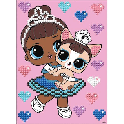 Набір з алмазною мозаїкою «L.O.L. Surprise! Miss Baby With Miss Puppy» 15x20 см, ТМ Ідейка