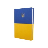 Щоденник датований « VIVELLA» А5 на 352 сторінок з обкладинкою зі шкірзаму, зжовто-блакитний з гербом, ТМ Optima