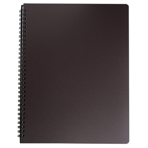 Канцелярська книга «OFFICE» А4 на 96 аркушів у клітинку з пластиковою обкладинкою на спіралі збоку, графітова, ТМ Buromax