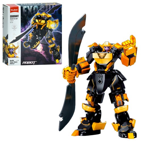 Конструктор «Робот-воїн» на 233 деталі з фігуркою, у коробці 22х23,5х6,5 см, SLUBAN