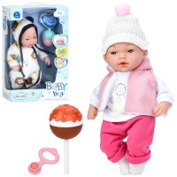 Пупс 33 см м'яконабивний зі звуком та аксесуарами, у коробці 23,5х37х10,5 см