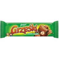 Вафлі «Grzeski» у молочному шоколаді зі смаком горіху 36 г