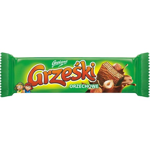 Вафлі «Grzeski» у молочному шоколаді зі смаком горіху 36 г