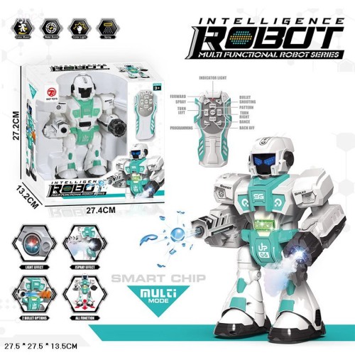 Робот 27 см р/к зі світлом, стріляє гелевими кулями, на батарейці, у коробці 27,5х27,5х13,5 см