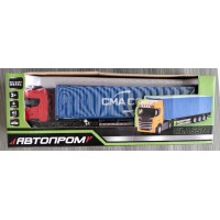 Трейлер металевий зі звуком та світлом, на батарейці, у коробці 35х7х12 см, Автопром