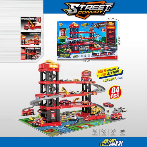 Паркінг «Пожежна частина» 4-рівневий з ліфтом та 3 машинками, у коробці 52х33,5х10 см