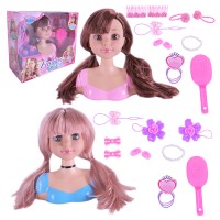 Манекен для зачісок з аксесуарами, в асотименті, у коробці 26х13х30 см