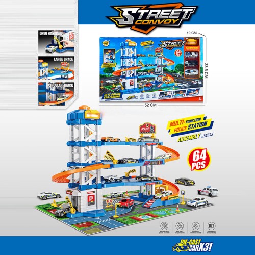 Паркінг 4-х рівневий на 64 елементи з 3 машинками та ліфтом, на батерйці, у коробці 52х33,5х10 см