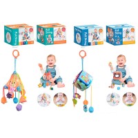 Підвіска м'яка на ліжко з дзеркалом, пищалкою, прорізувачем, брязкальцеем, в асотименті, у коробці 17,5х13х13 см