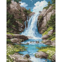 Набір з алмазною мозаїкою «Шум води та спокій» 40х50 см, ТМ Ідейка
