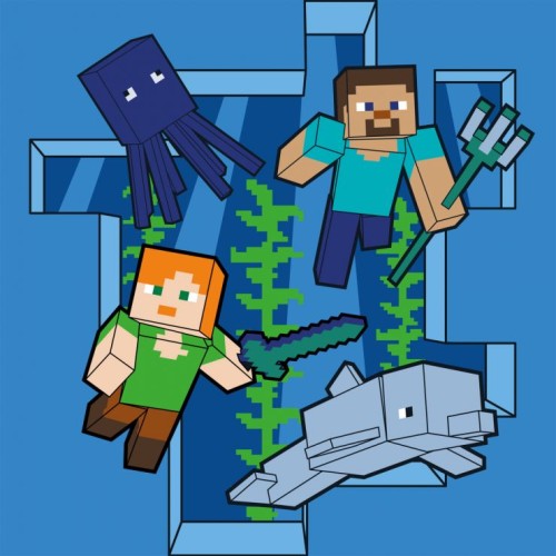 Картина за номерами «Майнкрафт. Стів та Алекс у підводному світі» 25х25 см, ТМ SANTI