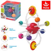 Брязкальце «Планети у долонці» 14 см з рухомими та текстурними деталями, тріскачкою, у коробці 12,5х12,5х12,5 см