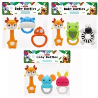 Набір брязкалець «Тваринки» з 3 штук 10-15 см, в асортименті, у пакеті 17х22х5 см