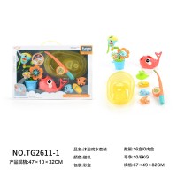 Набір іграшок для купання з рухомими деталями: лійка, водоспад, вудка, рибки, у коробці 47х10х32 см