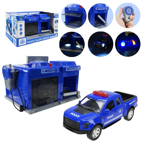 Паркінг «Поліція» 26х20,5х15,5 см зі світлом, звуком, рацією та машинкою, на батарейці, у коробці 37х25х19,8 см